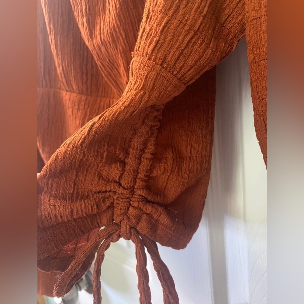 🍂Rust Cinched Crop Top - Picture 4 of 4
